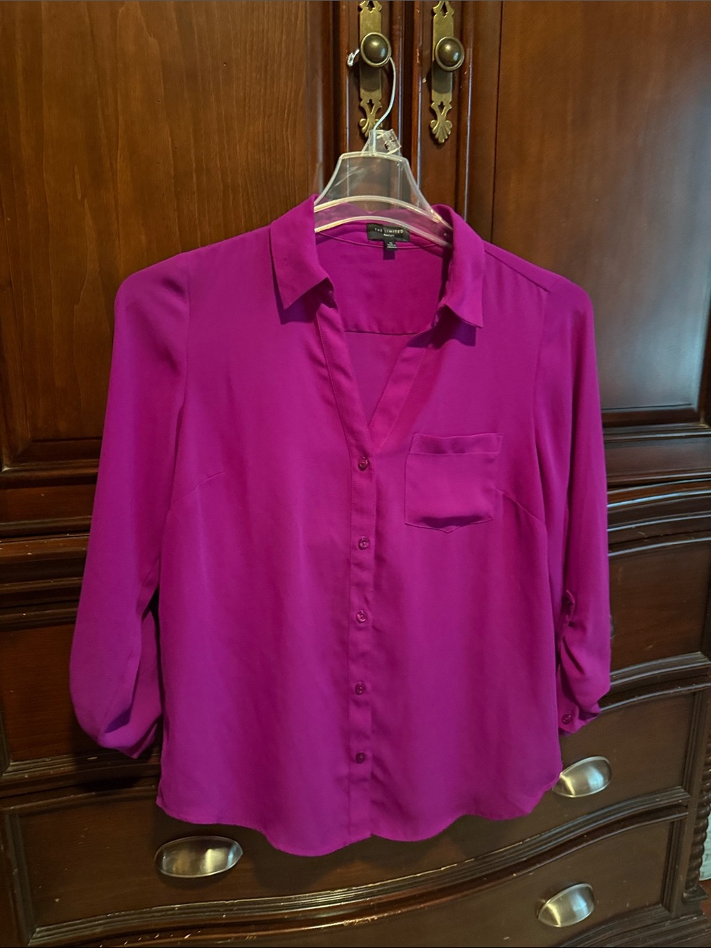 The Limited Magenta Button-Down Blouse